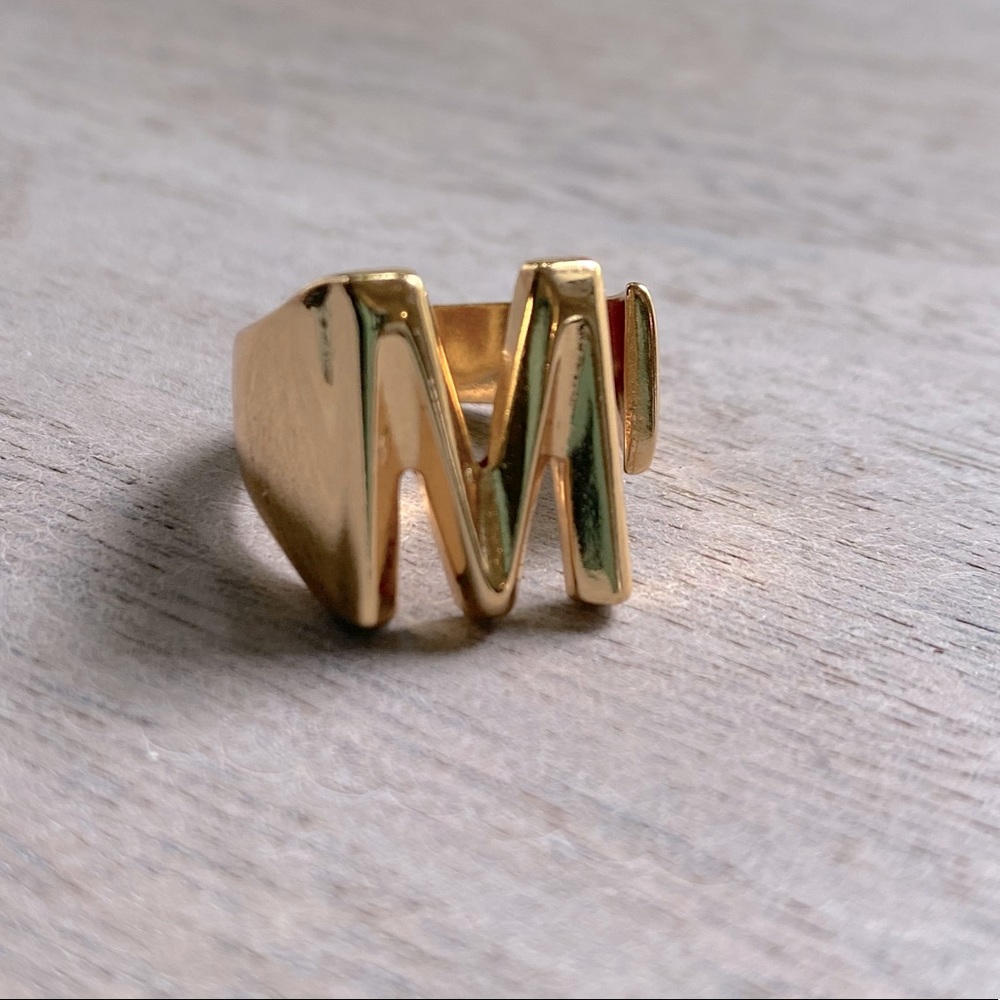 KeyStyle open adjustable 18k plated signet ring
